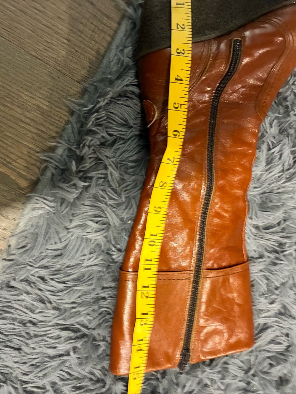 Vintage-Inspired Brown Leather Tall Boots Block Heel EU 39 - Picture 9 of 13